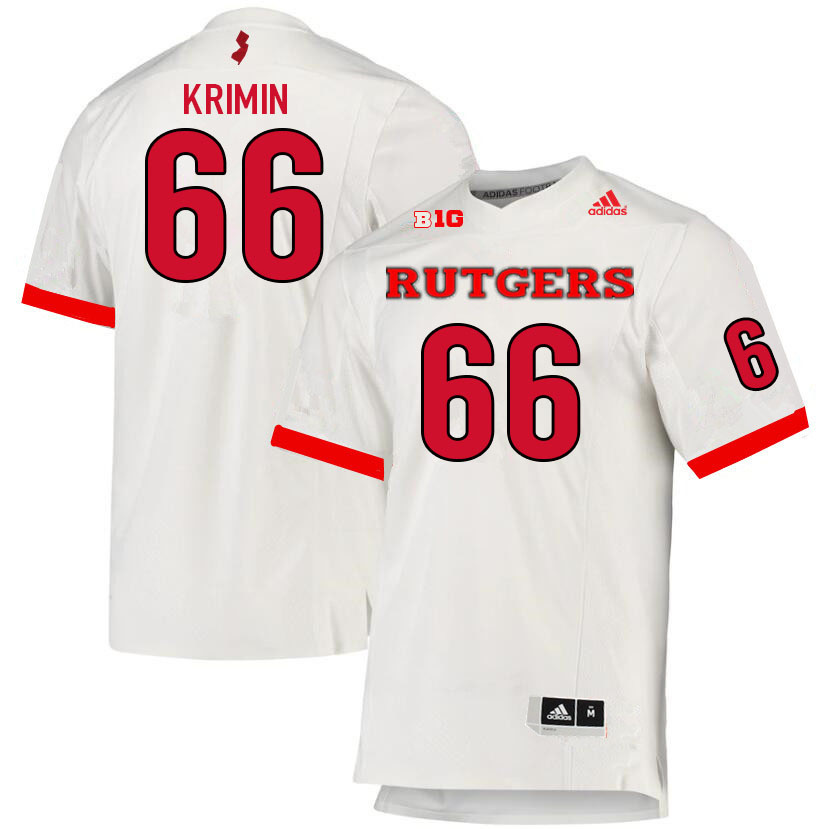 Men #66 Nick Krimin Rutgers Scarlet Knights College Football Jerseys Sale-White